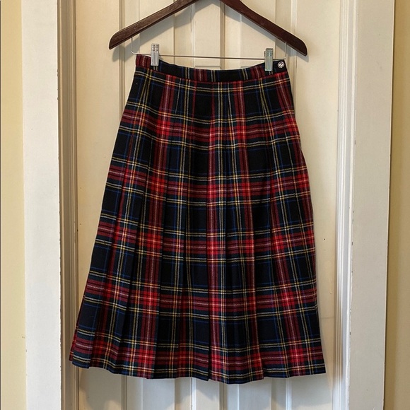 Women’s MIDI Scottish Kilt Highland Red and Black Plaid Wool Lined Punk Grunge - Picture 1 of 12